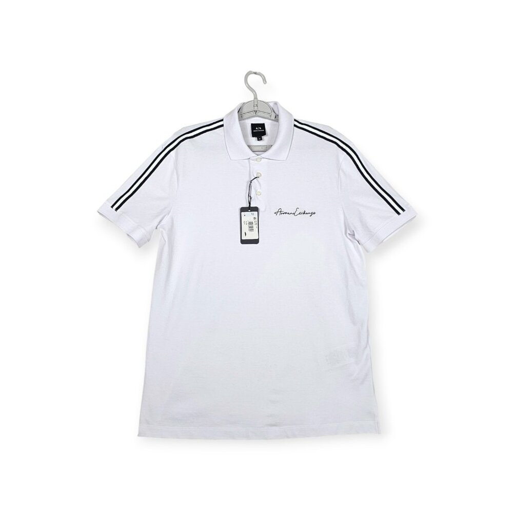 Armani Exchange | Polo Shirt | Men's | Medium | White | Arm Stripe NWT